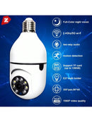 Kit Câmera wifi ip sem fio giratória 360 com encaixe lampada bocal rosca yoosee ptz full HD visão noturna segurança - bivolt